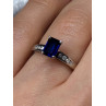 14K WHITE GOLD SAPPHIRE & DIAMONDS RING SIZE 5.5