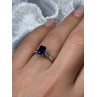 14K WHITE GOLD SAPPHIRE & DIAMONDS RING SIZE 5.5