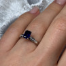 14K White Gold Sapphire & Diamonds Ring Size 5.5