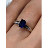 14K WHITE GOLD SAPPHIRE & DIAMONDS RING SIZE 5.5