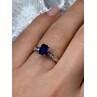 14K WHITE GOLD SAPPHIRE & DIAMONDS RING SIZE 5.5