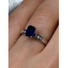 14K WHITE GOLD SAPPHIRE & DIAMONDS RING SIZE 5.5
