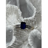 14K WHITE GOLD SAPPHIRE & DIAMONDS RING SIZE 5.5