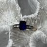 14K White Gold Sapphire & Diamonds Ring Size 5.5