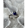 14K WHITE GOLD SAPPHIRE & DIAMONDS RING SIZE 5.5