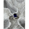 14K WHITE GOLD SAPPHIRE & DIAMONDS RING SIZE 5.5