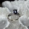 14K White Gold Sapphire & Diamonds Ring Size 5.5