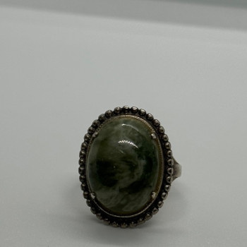 925 Sterling Silver Agate Ring Size 7