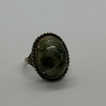 925 Sterling Silver Agate Ring Size 7
