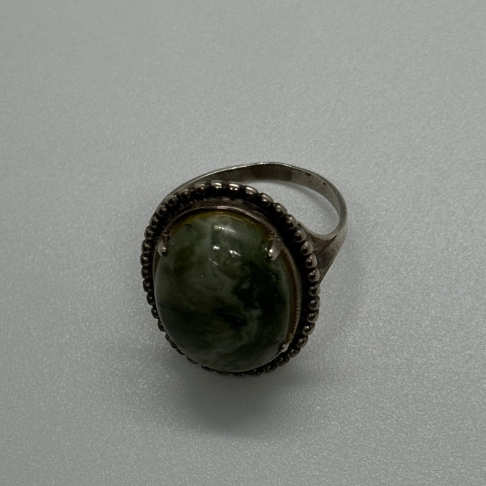 925 Sterling Silver Agate Ring Size 7