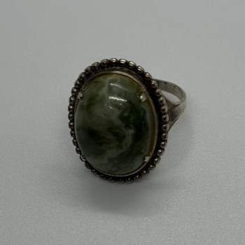 925 Sterling Silver Agate Ring Size 7