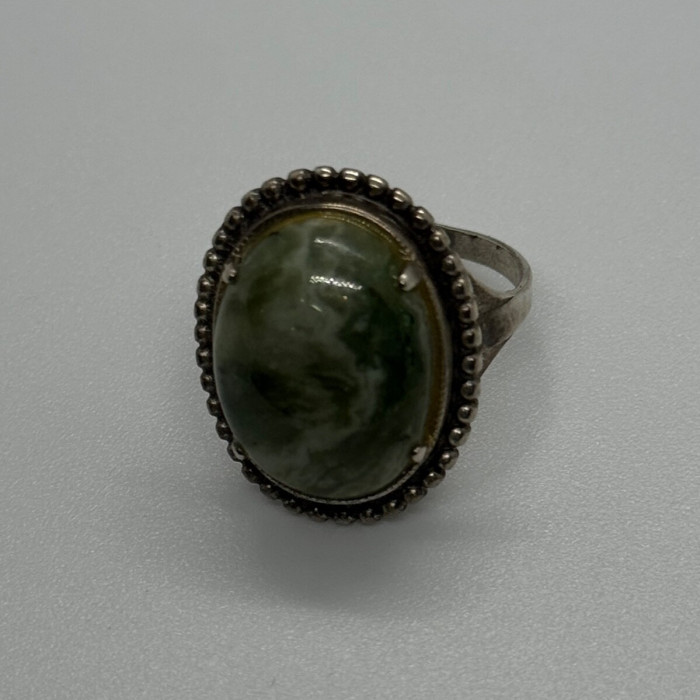 925 Sterling Silver Agate Ring Size 7