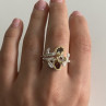 925 Sterling Silver Gold Plated Garnet & Alexandrite Ring Size 8.5