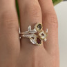 925 Sterling Silver Gold Plated Garnet & Alexandrite Ring Size 8.5