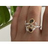 925 Sterling Silver Gold Plated Garnet & Alexandrite Ring Size 8.5