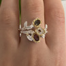 925 Sterling Silver Gold Plated Garnet & Alexandrite Ring Size 8.5