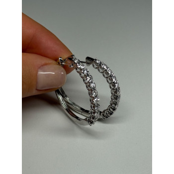 10K WHITE GOLD  DIAMONDS 0.9 CARAT EARRINGS LENGTH 34 mm