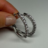 10K White Gold Diamonds 0.9 Carat Earrings Length 34 mm