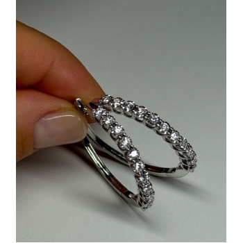 10K WHITE GOLD  DIAMONDS 0.9 CARAT EARRINGS LENGTH 34 mm