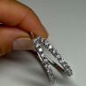 10K White Gold Diamonds 0.9 Carat Earrings Length 34 mm