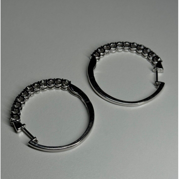 10K WHITE GOLD  DIAMONDS 0.9 CARAT EARRINGS LENGTH 34 mm