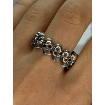 925 STERLING SILVER SKULL CUSTOM RING SIZE 14