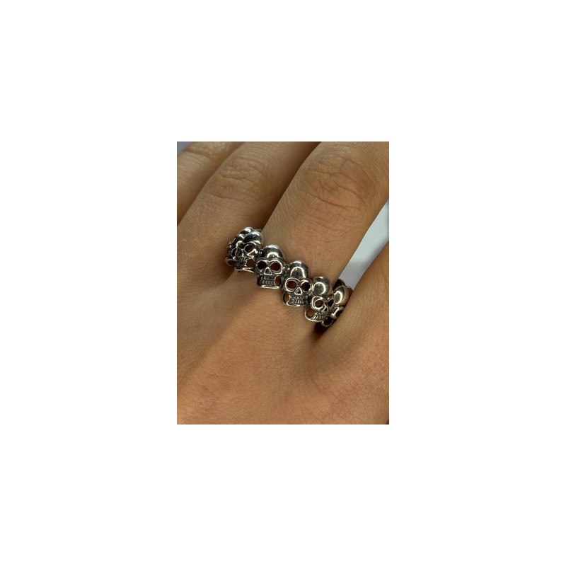 925 STERLING SILVER SKULL CUSTOM RING SIZE 14