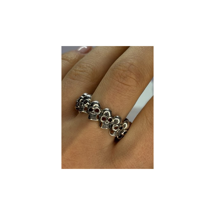 925 STERLING SILVER SKULL CUSTOM RING SIZE 14