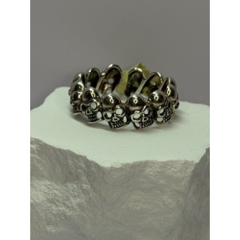 925 STERLING SILVER SKULL CUSTOM RING SIZE 14