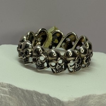 925 Sterling Silver Skull Custom Ring Size 14