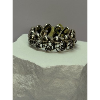 925 STERLING SILVER SKULL CUSTOM RING SIZE 14