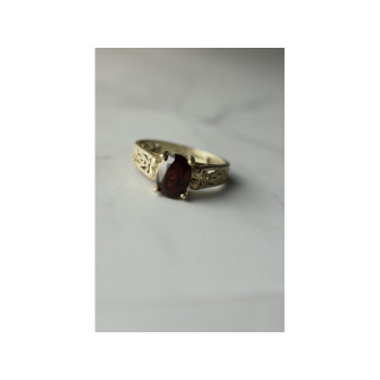 Vintage 925 Sterling Silver Spessartine Ring Size 9