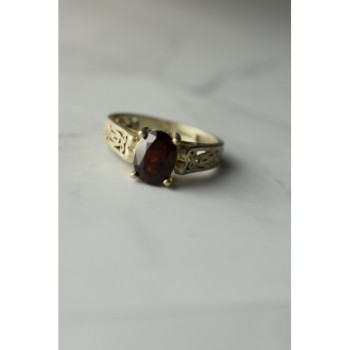 Vintage 925 Sterling Silver Spessartine Ring Size 9