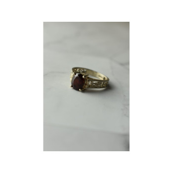 Vintage 925 Sterling Silver Spessartine Ring Size 9