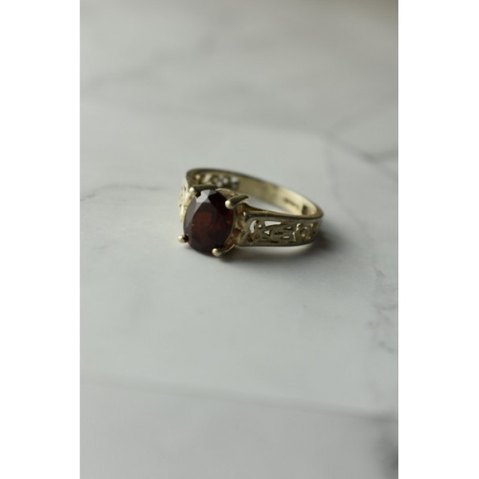 Vintage 925 Sterling Silver Spessartine Ring Size 9