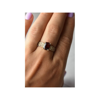 Vintage 925 Sterling Silver Spessartine Ring Size 9