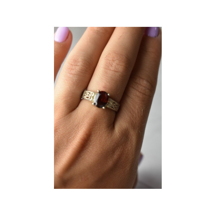 Vintage 925 Sterling Silver Spessartine Ring Size 9