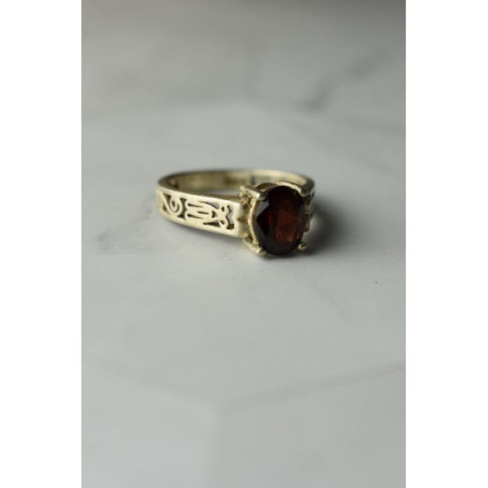 Vintage 925 Sterling Silver Spessartine Ring Size 9