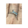 925 Sterling Silver Blue Spinel Ring Size 8