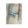 925 Sterling Silver Blue Spinel Ring Size 8