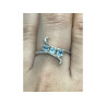 925 Sterling Silver Blue Spinel Ring Size 8