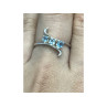 925 Sterling Silver Blue Spinel Ring Size 8