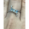 925 Sterling Silver Blue Spinel Ring Size 8