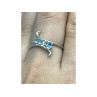 925 Sterling Silver Blue Spinel Ring Size 8