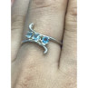 925 Sterling Silver Blue Spinel Ring Size 8