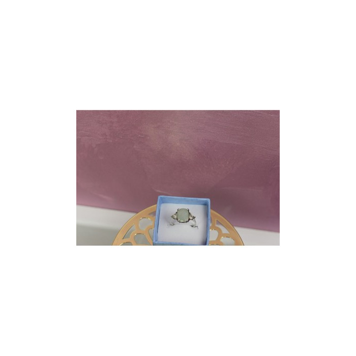 925 Sterling Silver Aventurine Ring Size 6.5