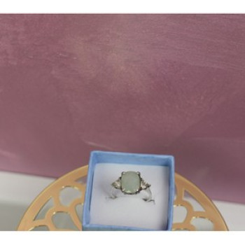 925 Sterling Silver Aventurine Ring Size 6.5