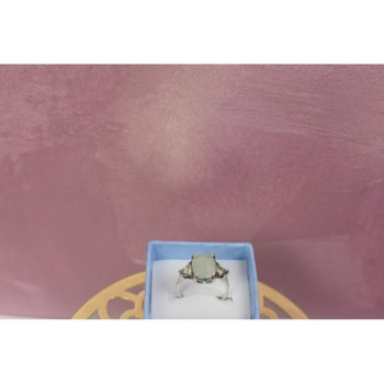 925 Sterling Silver Aventurine Ring Size 6.5