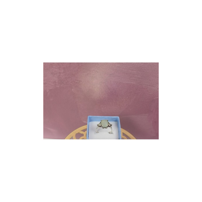 925 Sterling Silver Aventurine Ring Size 6.5