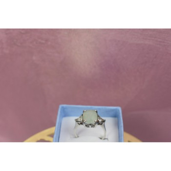 925 Sterling Silver Aventurine Ring Size 6.5